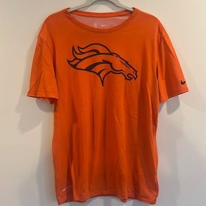 Nike, Large, Denver Broncos t shirt, orange.